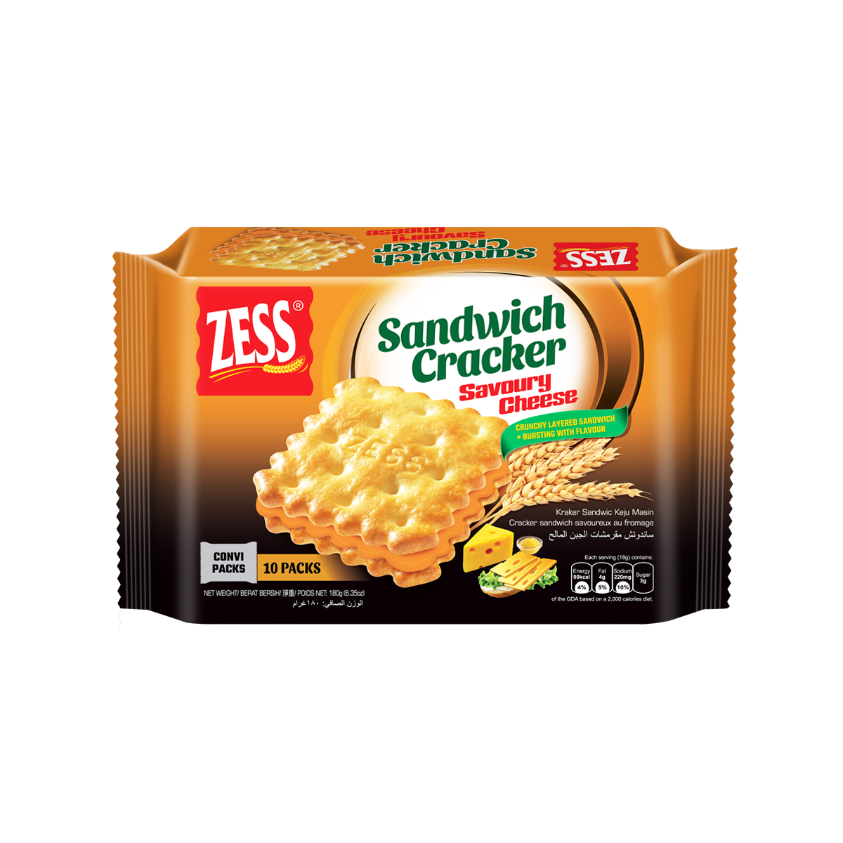 Sandwich Cracker Savoury Cheese 180G ORIENTAL FOOD MARKETING (M) SDN BHD